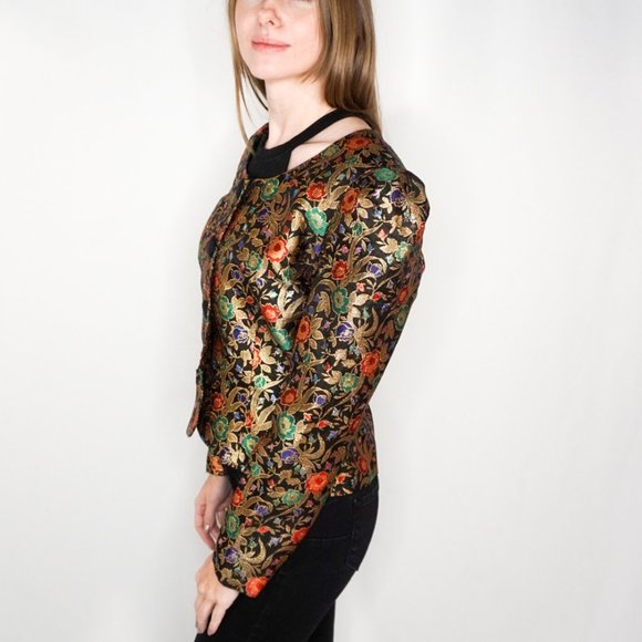 VINTAGE 80s Kathryn Conover Brocade Jacket - Picture 5 of 7